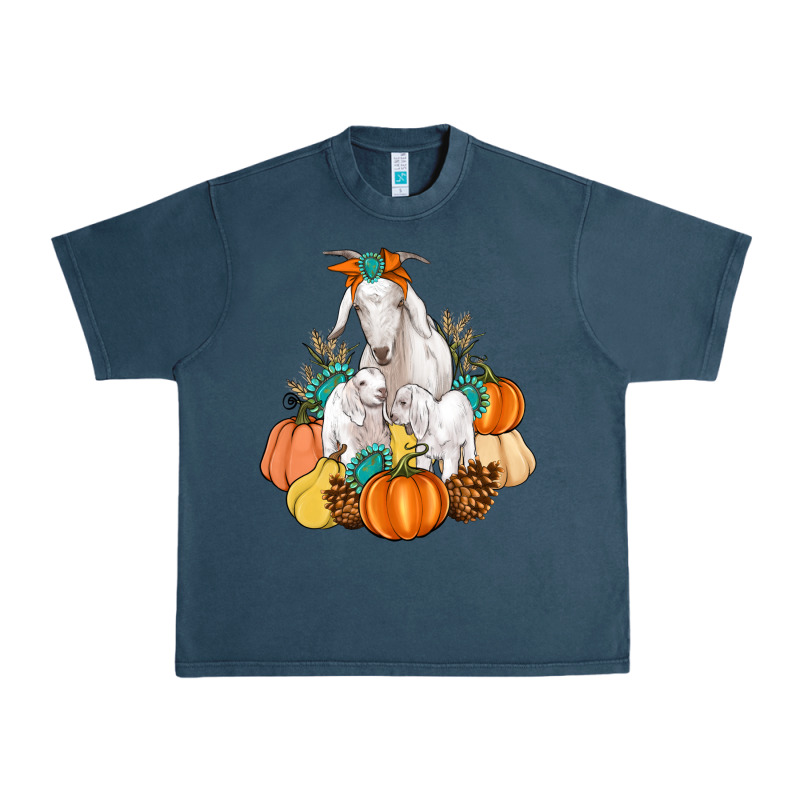 Goat Family Fall Pumpkins Gemstone Urban Heavy Tee by Artiststas | Teevron