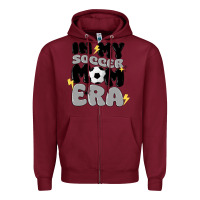 Burgundy in my soccer mom era Zipper Hoodie - MaliasSmallBusiness