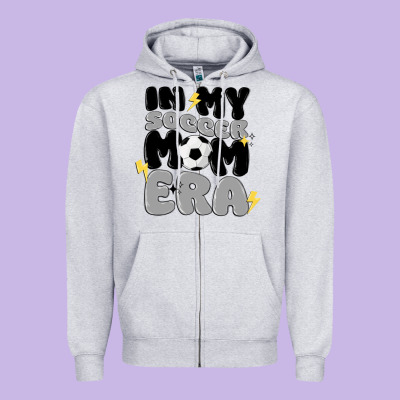 In My Soccer Mom Era Zipper Hoodie Designed By Maliassmallbusiness