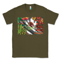 Army Green mexico flag sunflowers roses and cactus with serape aztec and leopard Classic Tee - Artiststas