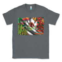 Charcoal Heather mexico flag sunflowers roses and cactus with serape aztec and leopard Classic Tee - Artiststas