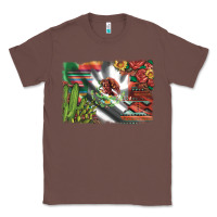 Chestnut mexico flag sunflowers roses and cactus with serape aztec and leopard Classic Tee - Artiststas