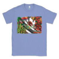 Colony Blue mexico flag sunflowers roses and cactus with serape aztec and leopard Classic Tee - Artiststas
