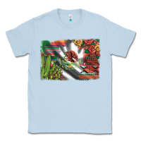 Dusty Blue mexico flag sunflowers roses and cactus with serape aztec and leopard Classic Tee - Artiststas