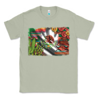Matcha mexico flag sunflowers roses and cactus with serape aztec and leopard Classic Tee - Artiststas