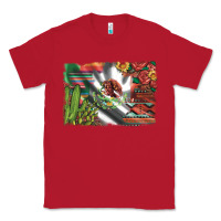 Red mexico flag sunflowers roses and cactus with serape aztec and leopard Classic Tee - Artiststas