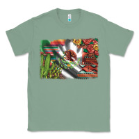 Sage mexico flag sunflowers roses and cactus with serape aztec and leopard Classic Tee - Artiststas