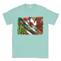 Seafoam mexico flag sunflowers roses and cactus with serape aztec and leopard Classic Tee - Artiststas