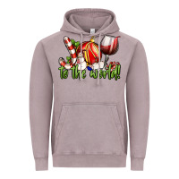 Vintage Zinc joy to the world christmas wine Vintage Hoodie - FaDigitalArtStudio
