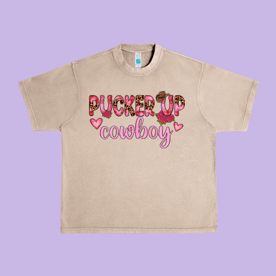 Pucker Up Cowboy Urban Heavy Tee Designed By Jahusdesignshop