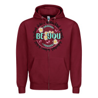 Burgundy be you inspiration Zipper Hoodie - MaliasSmallBusiness
