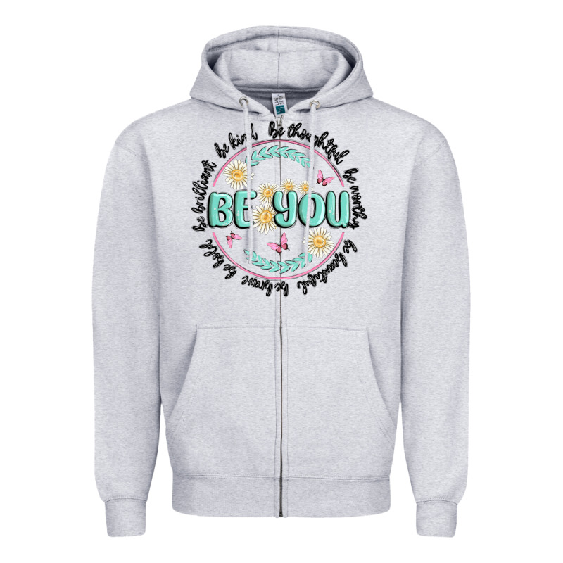 Be You Inspiration Zipper Hoodie by MaliasSmallBusiness | Teevron