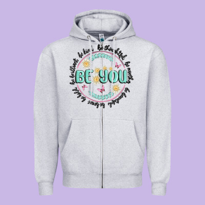 Be You Inspiration Zipper Hoodie Designed By Maliassmallbusiness