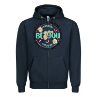 Navy be you inspiration Zipper Hoodie - MaliasSmallBusiness
