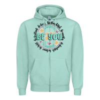 Seafoam be you inspiration Zipper Hoodie - MaliasSmallBusiness