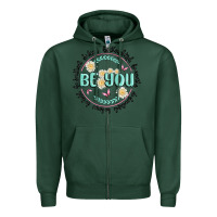 Sports Green be you inspiration Zipper Hoodie - MaliasSmallBusiness