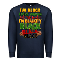 Navy juneteenth im black every month Premium Sweatshirt - LillyAllenDesigns