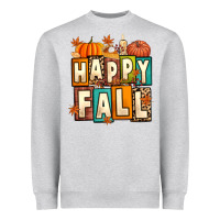 Heather Grey happy fall Heavyweight Sweatshirt - Artiststas