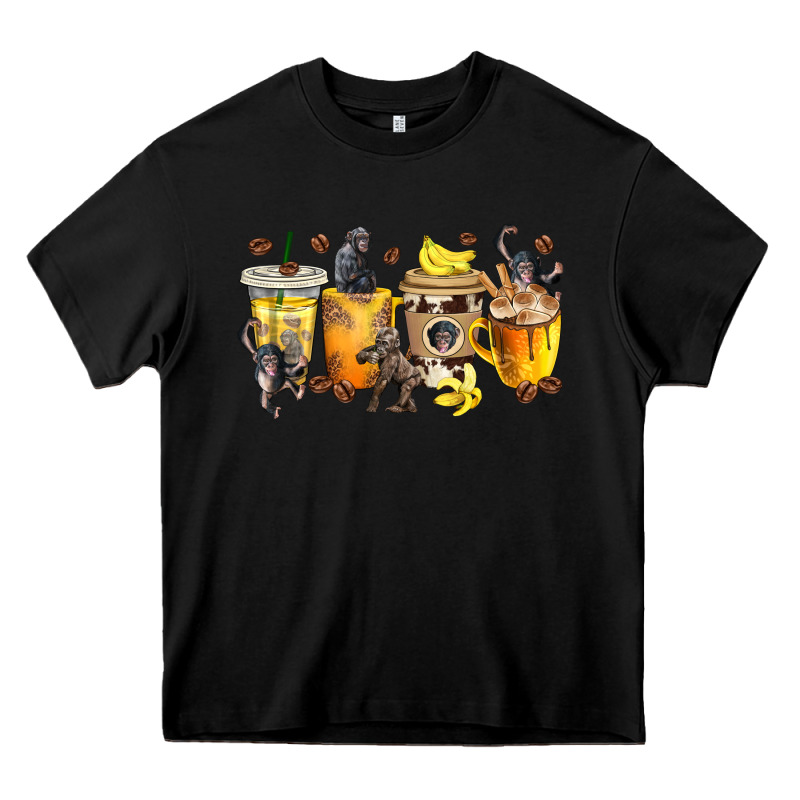 Monkey Coffee Cups Heavy Core Tee by texasbilliewilder | Teevron