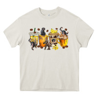 Cream monkey coffee cups Heavy Core Tee - texasbilliewilder
