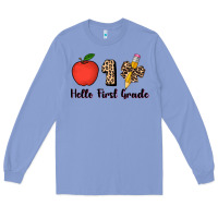 Colony Blue hello first grade leopard 3200x2400 Long Sleeve Tee - AdoDesignShop