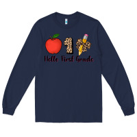 Navy hello first grade leopard 3200x2400 Long Sleeve Tee - AdoDesignShop