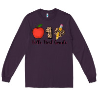Plum hello first grade leopard 3200x2400 Long Sleeve Tee - AdoDesignShop