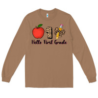 Toasted Coconut hello first grade leopard 3200x2400 Long Sleeve Tee - AdoDesignShop