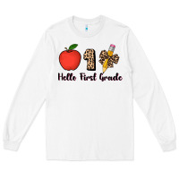 White hello first grade leopard 3200x2400 Long Sleeve Tee - AdoDesignShop