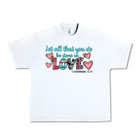 White let all that you do be done in love Urban Heavy Tee - JahusDesignShop