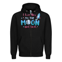 Black i love you to the moon and back Zipper Hoodie - MaliasSmallBusiness
