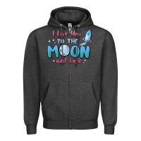 Charcoal Heather i love you to the moon and back Zipper Hoodie - MaliasSmallBusiness