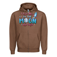 Chestnut i love you to the moon and back Zipper Hoodie - MaliasSmallBusiness