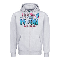 Heather Grey i love you to the moon and back Zipper Hoodie - MaliasSmallBusiness