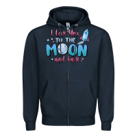 Navy i love you to the moon and back Zipper Hoodie - MaliasSmallBusiness