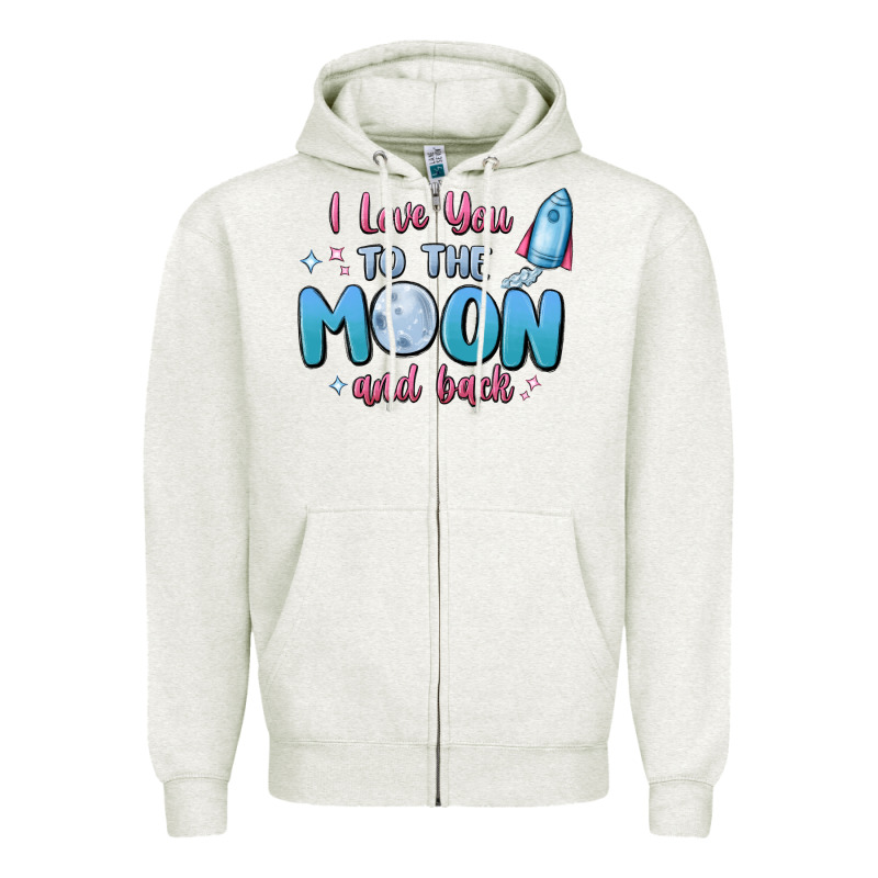 I Love You To The Moon And Back Zipper Hoodie by MaliasSmallBusiness | Teevron