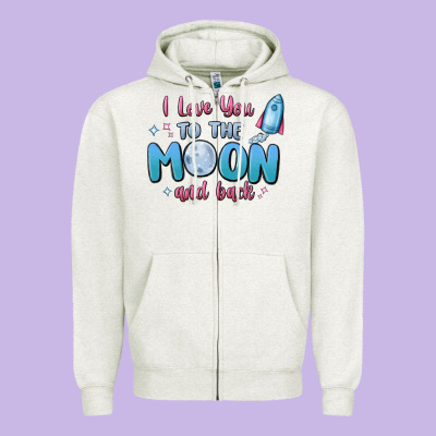 I Love You To The Moon And Back Zipper Hoodie Designed By Maliassmallbusiness