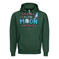 Sports Green i love you to the moon and back Zipper Hoodie - MaliasSmallBusiness