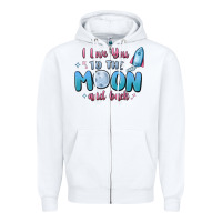 White i love you to the moon and back Zipper Hoodie - MaliasSmallBusiness
