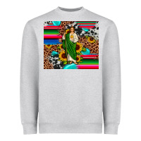 Heather Grey san judas leopard cowhide gemstone Heavyweight Sweatshirt - JahusDesignShop