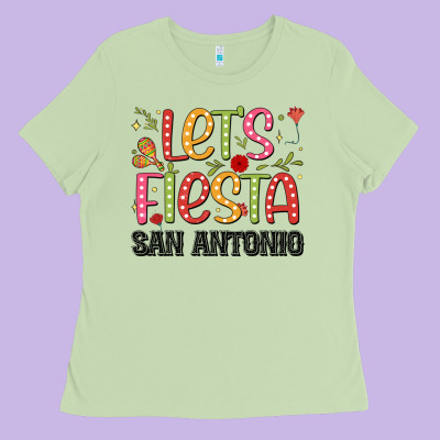 Lets Fiesta San Antonio Ladies Tee Designed By Jahusdesignshop