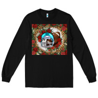 Black american football helmet and leopard Long Sleeve Tee - NancyCooperArtShop