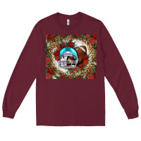 Burgundy american football helmet and leopard Long Sleeve Tee - NancyCooperArtShop