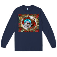 Navy american football helmet and leopard Long Sleeve Tee - NancyCooperArtShop
