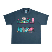 Midnight Navy nurse elements with costom name Urban Heavy Tee - AdoDesignShop