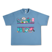 Pebble Blue nurse elements with costom name Urban Heavy Tee - AdoDesignShop