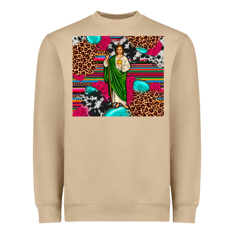 San Judas Leopard Cowhide Tumbler Heavyweight Sweatshirt by JahusDesignShop | Teevron