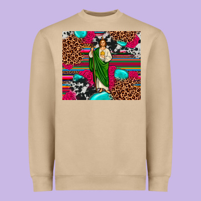 San Judas Leopard Cowhide Tumbler Heavyweight Sweatshirt Designed By Jahusdesignshop