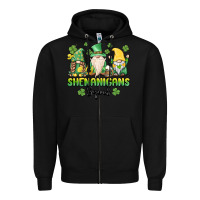 Black shenanigans squad gnomes st. patricks day Zipper Hoodie - MaliasSmallBusiness