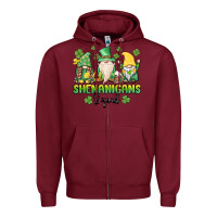 Burgundy shenanigans squad gnomes st. patricks day Zipper Hoodie - MaliasSmallBusiness